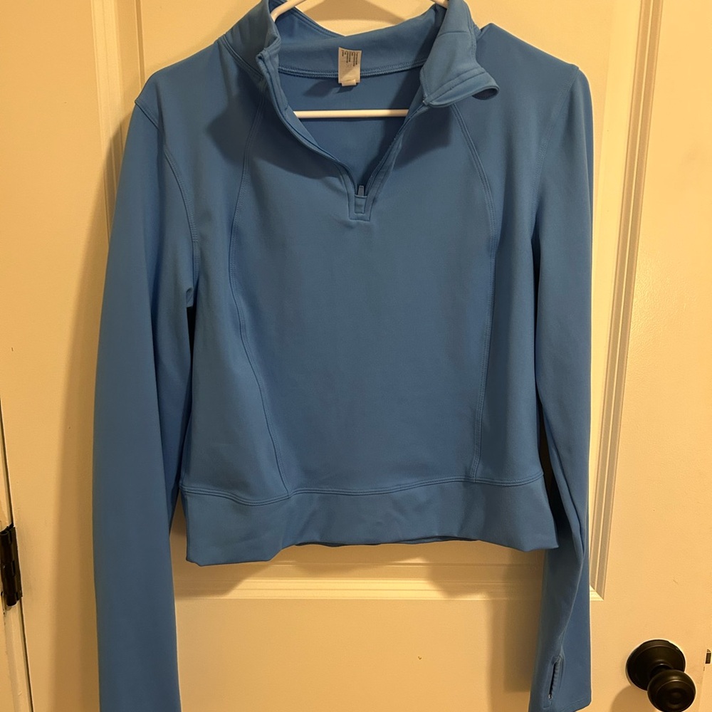 Yogalicious Women's Light Blue Quarter-Zip Sweatshirt